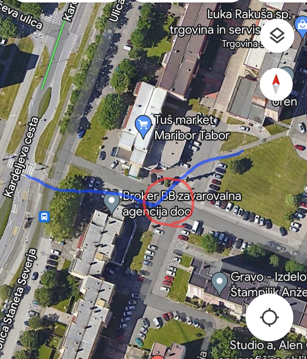 Manjkajoč prehod za pešce - Ulica Staneta Severja